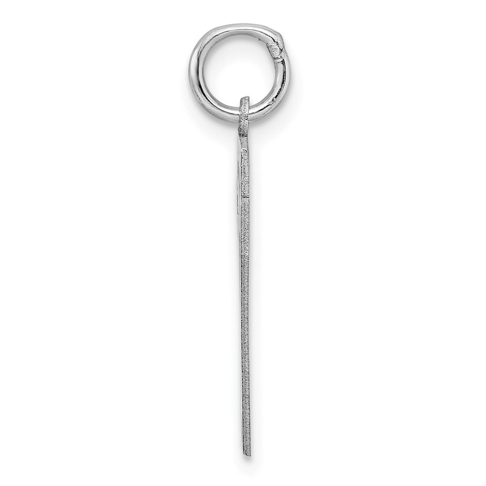 Sterling/Silver Rhodium-plated Polished Number 17 Charm