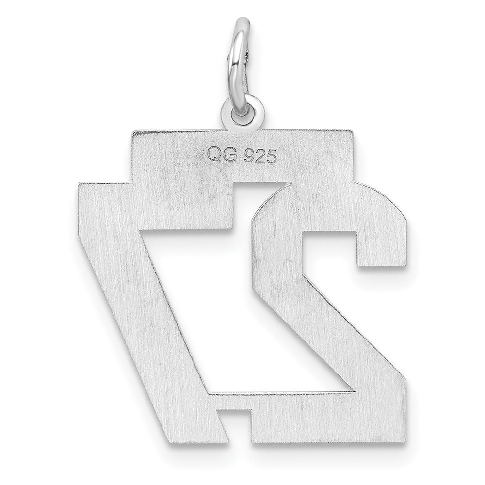 Sterling/Silver Rhodium-plated Polished Number 27 Charm