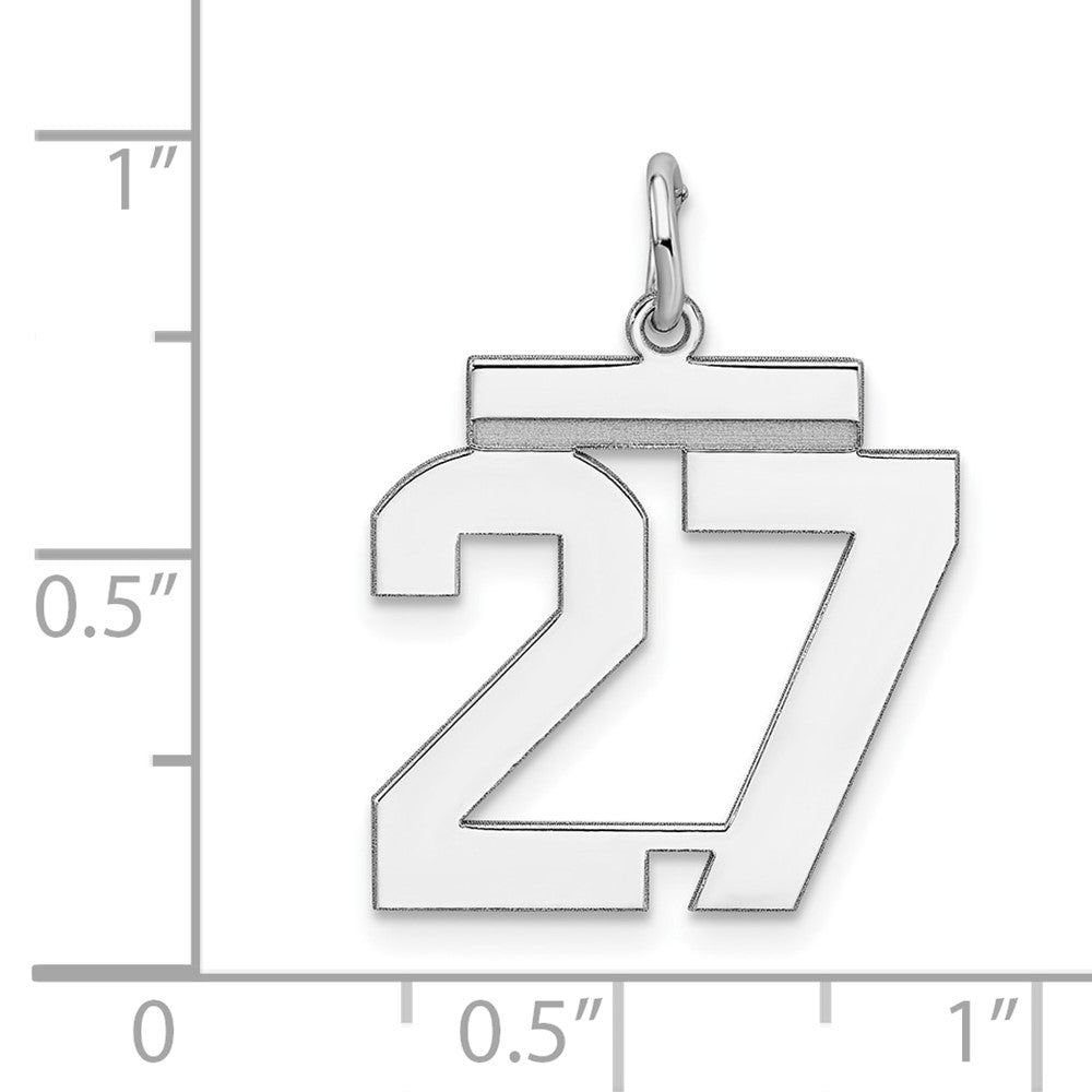 Sterling/Silver Rhodium-plated Polished Number 27 Charm