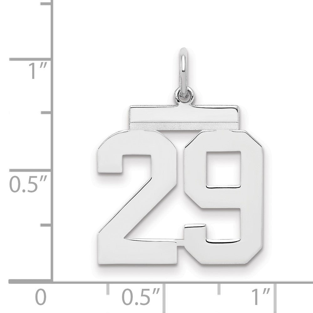 Sterling/Silver Rhodium-plated Polished Number 29 Charm