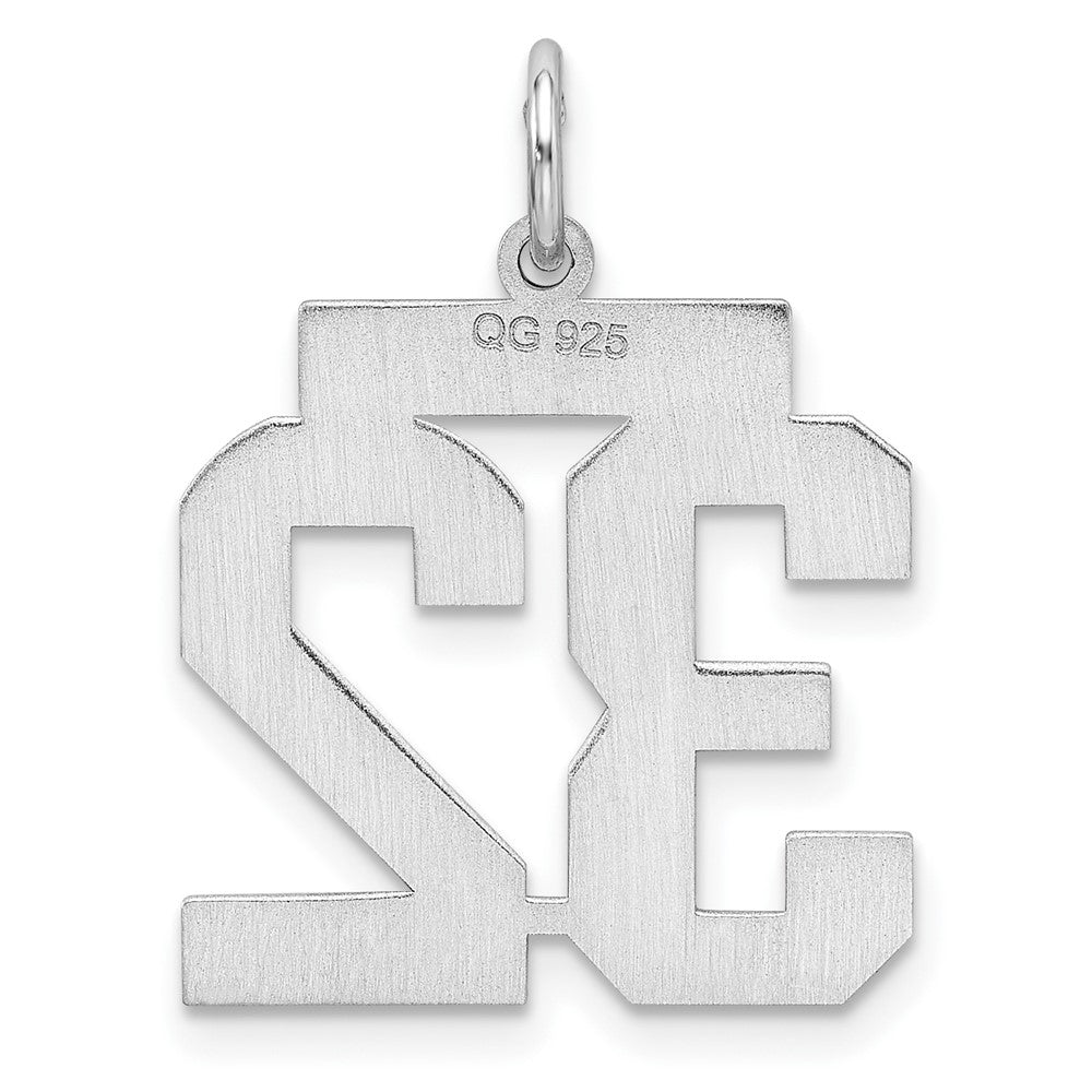 Sterling/Silver Rhodium-plated Polished Number 32 Charm
