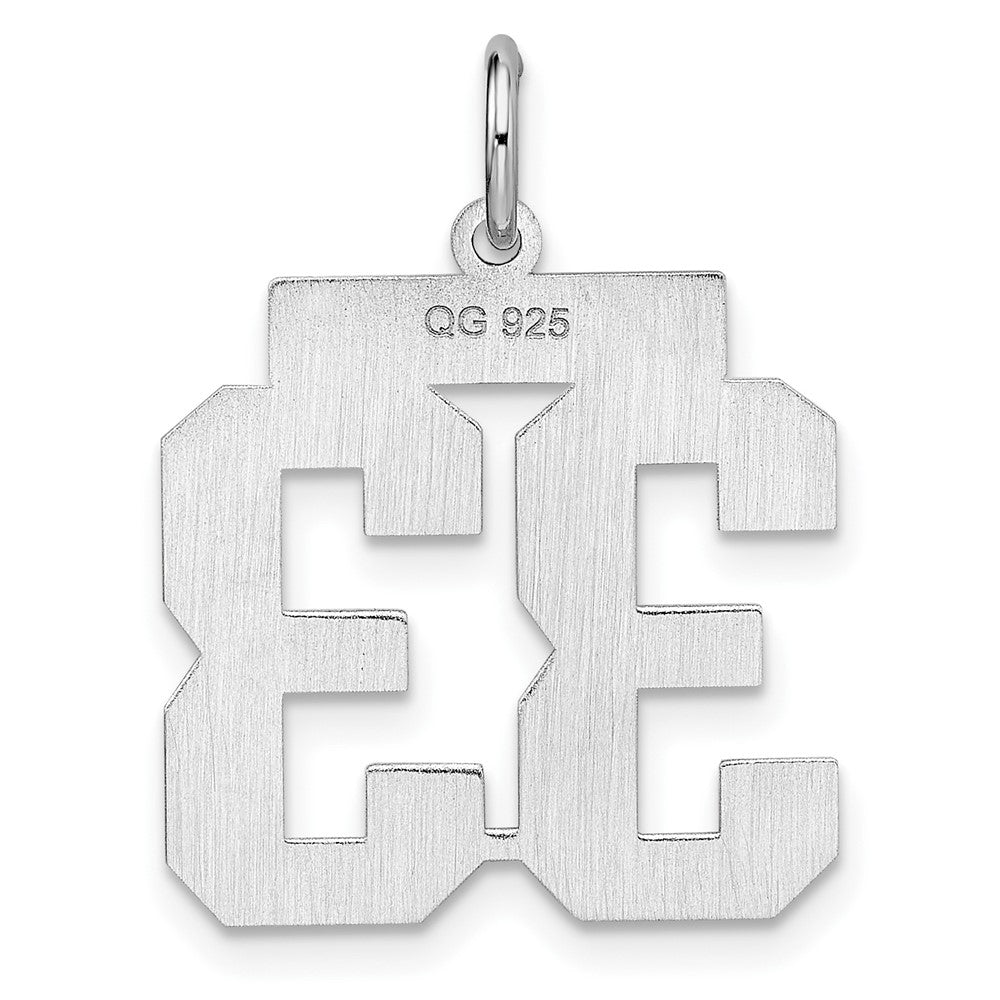 Sterling/Silver Rhodium-plated Polished Number 33 Charm