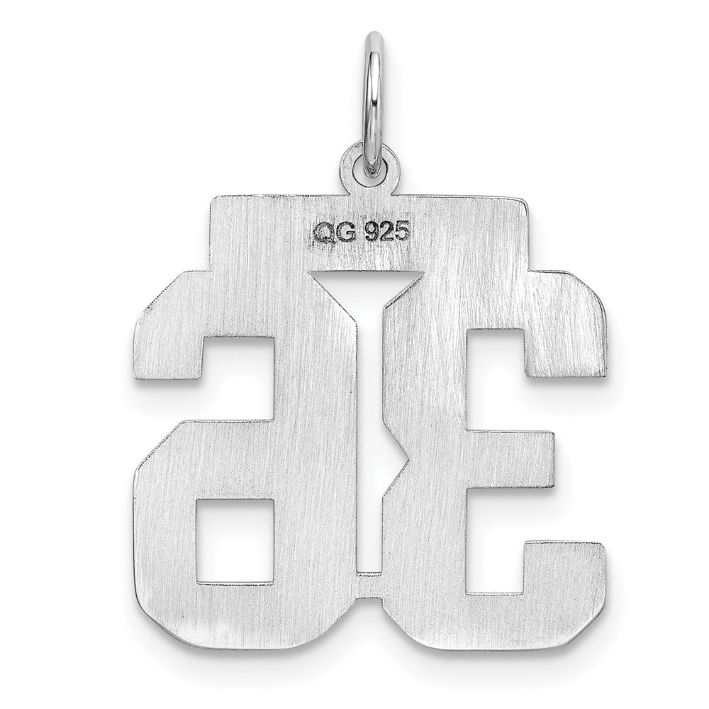 Sterling/Silver Rhodium-plated Polished Number 36 Charm