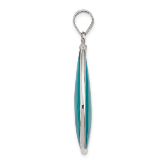 Sterling Silver Teardrop Turquoise Pendant