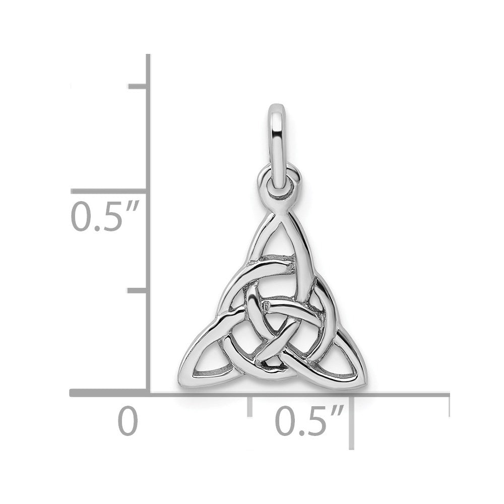 Sterling Silver Rhodium-plated Polished Trinity Knot Pendant