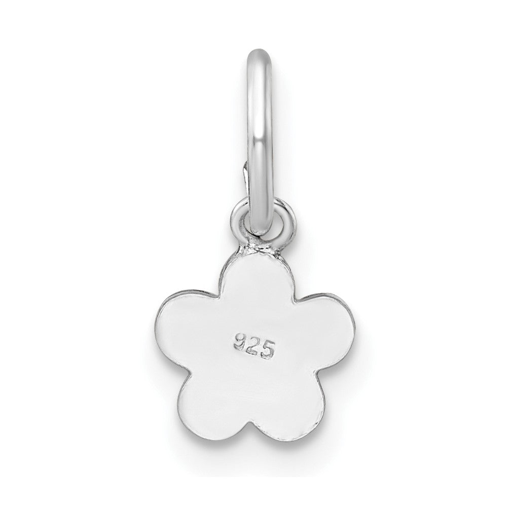 Sterling Silver RH-plated Multi-color Enameled Flower Children's Pendant