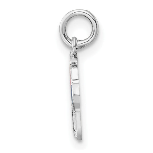 Sterling Silver RH-plated Enameled Ice Cream Cone Children's Pendant