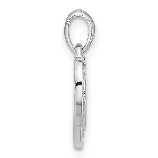 Sterling Silver RH-plated Rainbow Crystal Double Heart Children's Pendant