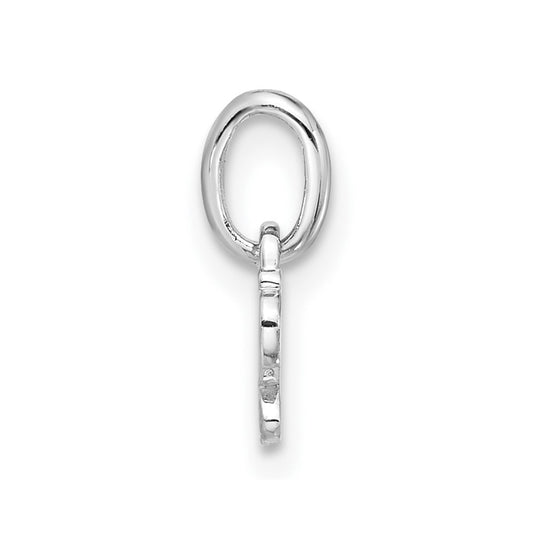 Sterling Silver Rhodium-plated Children's Small Enamel Butterfly Pendant