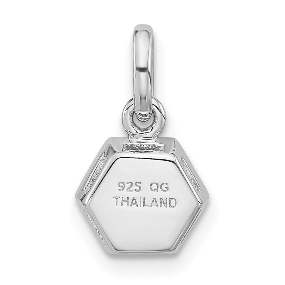 Sterling Silver Rhodium-plated Polished Solitaire Citrine Charm Pendant