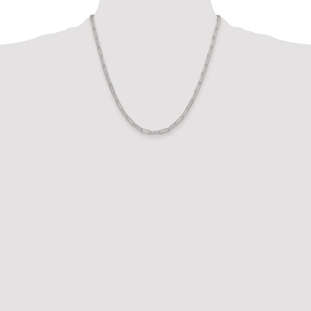 Sterling Silver Rhodium-plated Polished 3.5mm Paperclip Chain
