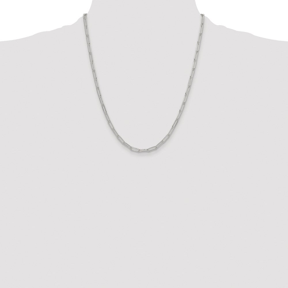 Sterling Silver Rhodium-plated Polished 3.5mm Paperclip Chain
