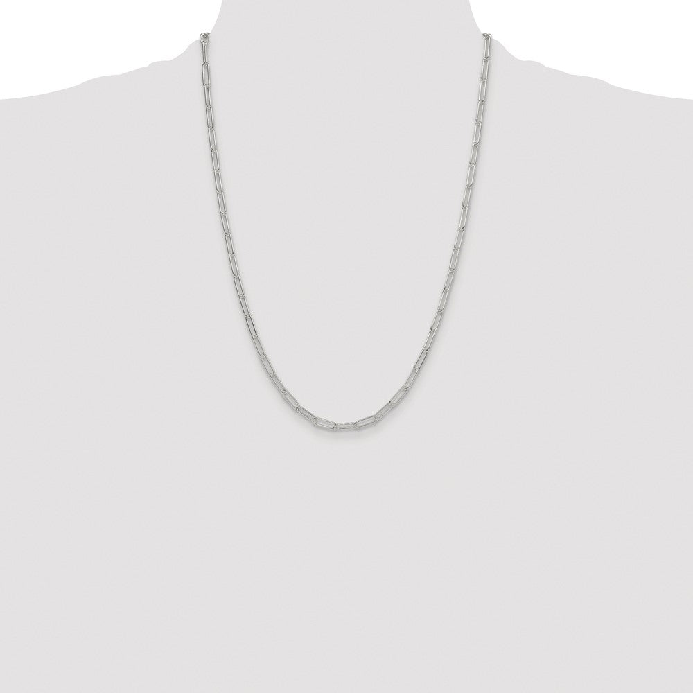 Sterling Silver Rhodium-plated Polished 3.5mm Paperclip Chain