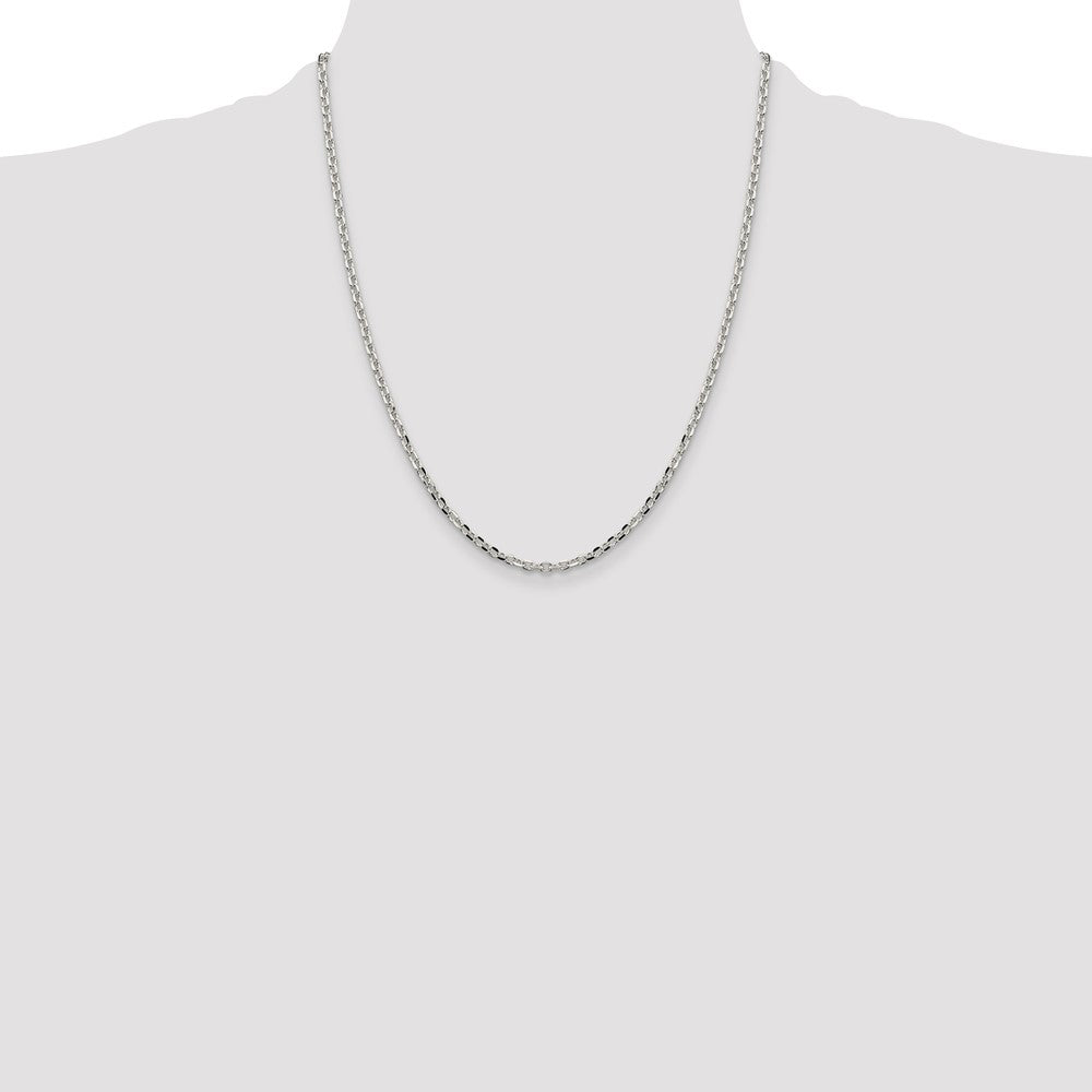 Sterling Silver 2.75mm Diamond-cut Forzantine Cable Chain