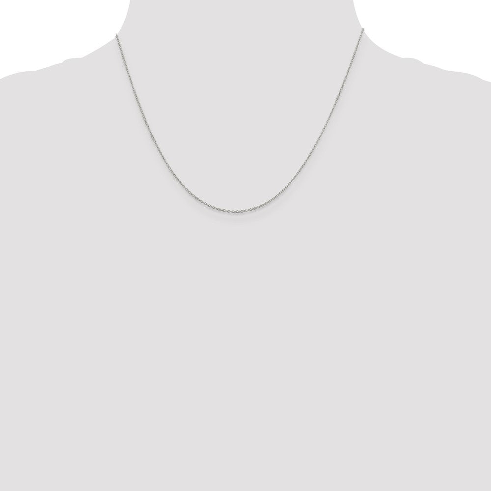 Sterling Silver Rhodium-plated 1.1mm Forzantine Cable Chain