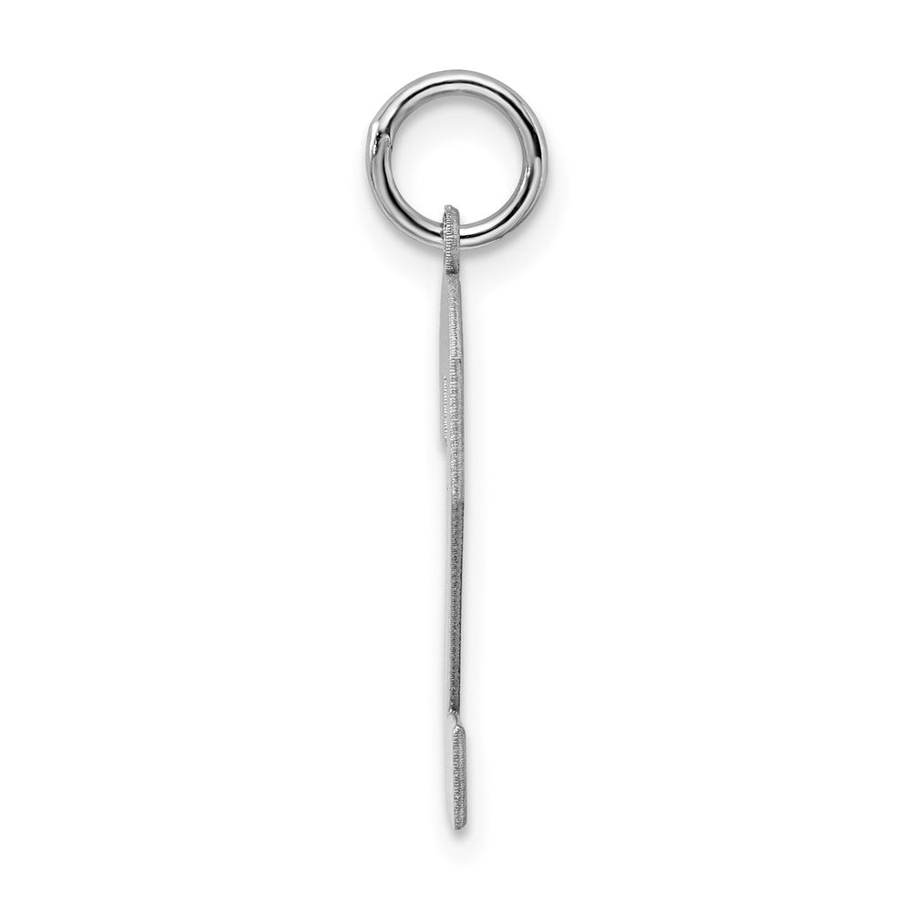 Sterling Silver/Rhodium-plated Polished Number 2 Charm