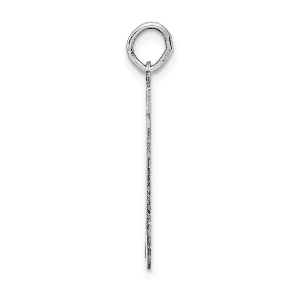 Sterling Silver/Rhodium-plated Polished Number 10 Charm