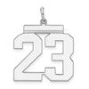 Sterling Silver/Rhodium-plated Polished Number 23 Charm