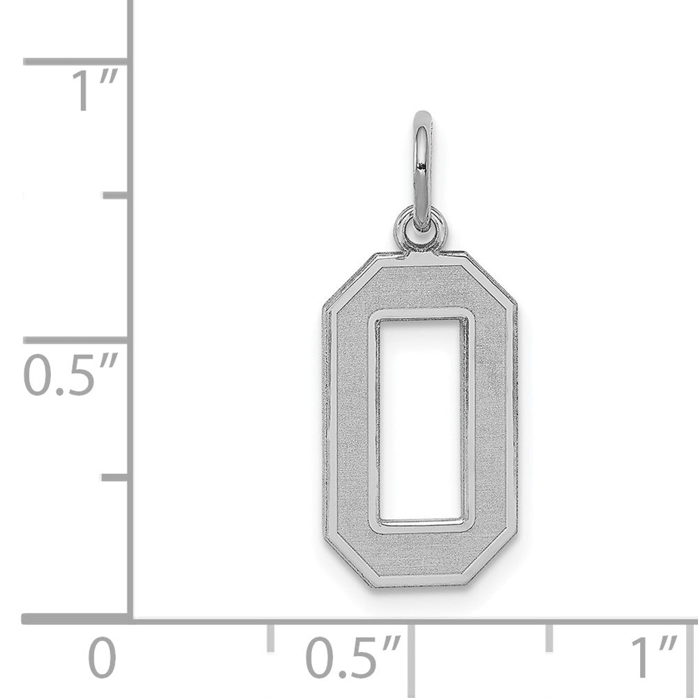 Sterling Silver/Rhodium-plated Satin Number 0 Charm