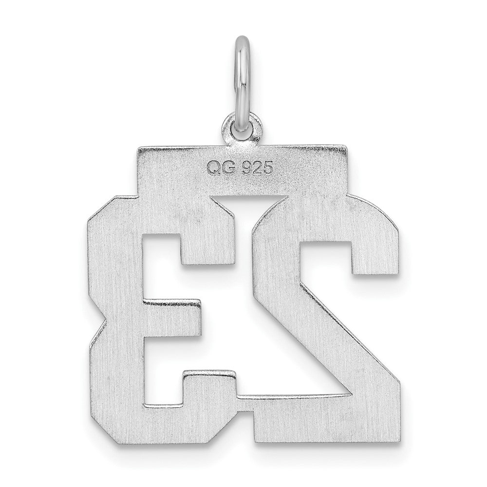 Sterling Silver/Gold-plated Satin Number 23 Charm