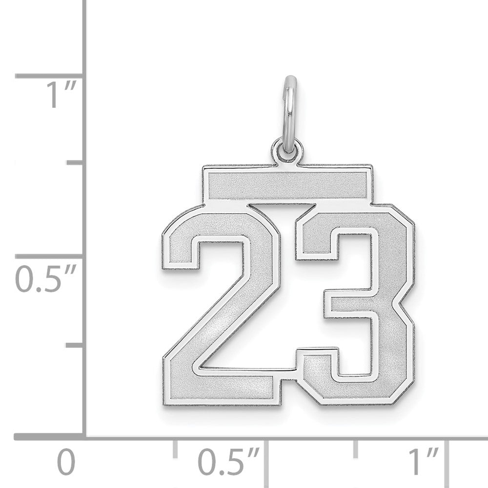 Sterling Silver/Gold-plated Satin Number 23 Charm