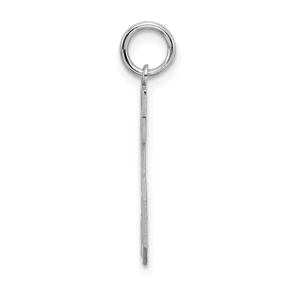 Sterling Silver/Rhodium-plated Satin Number 25 Charm