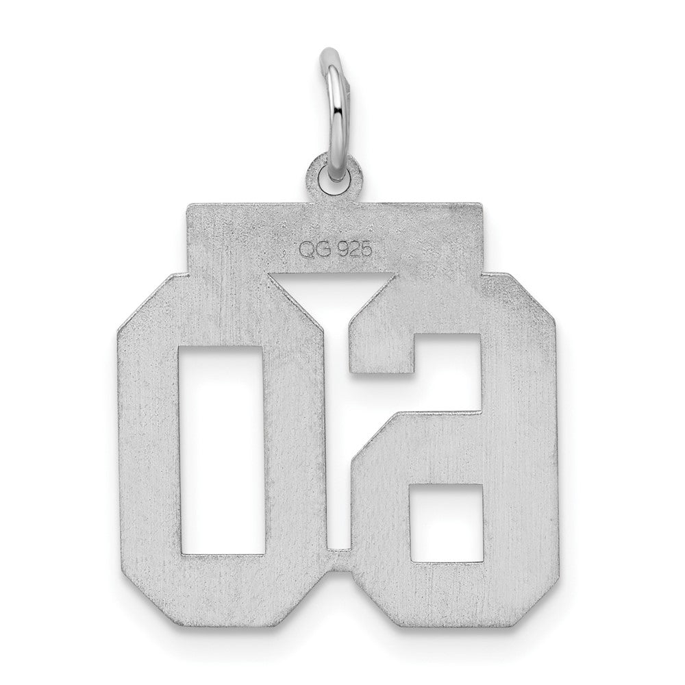 Sterling Silver/Rhodium-plated Satin Number 60 Charm