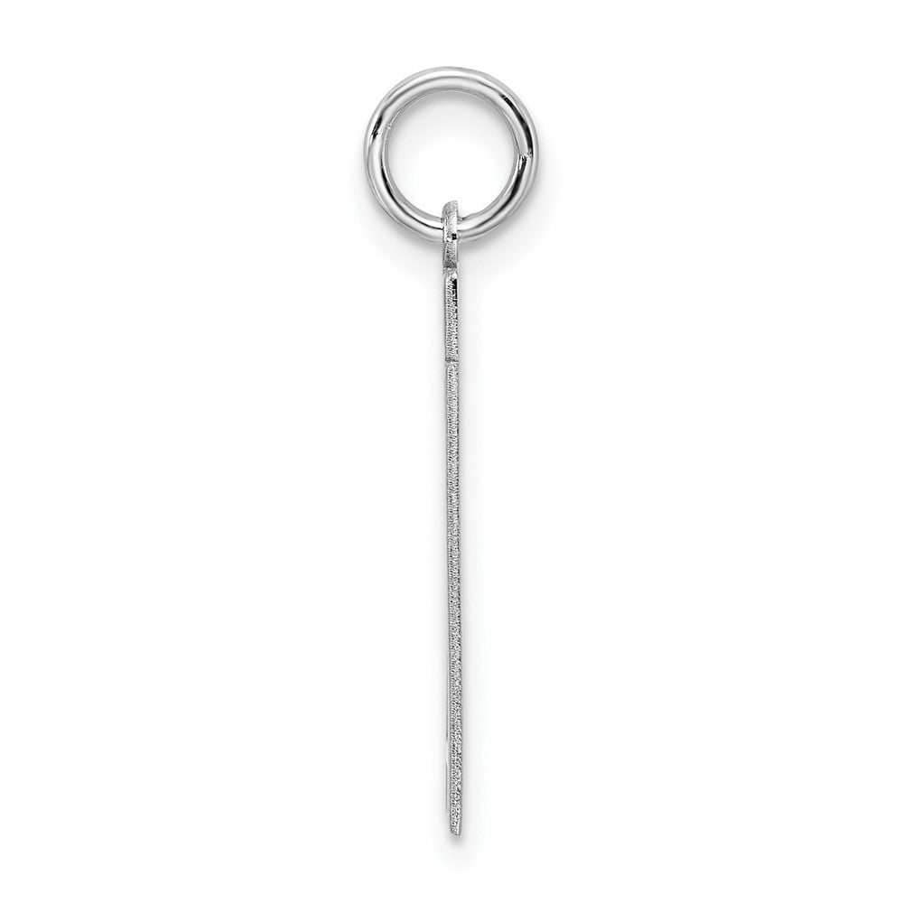 Sterling Silver/Rhodium-plated Satin Number 71 Charm