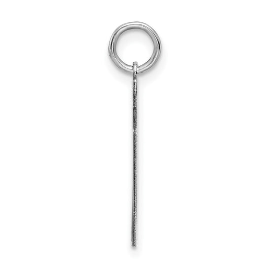 Sterling Silver/Rhodium-plated Satin Number 77 Charm