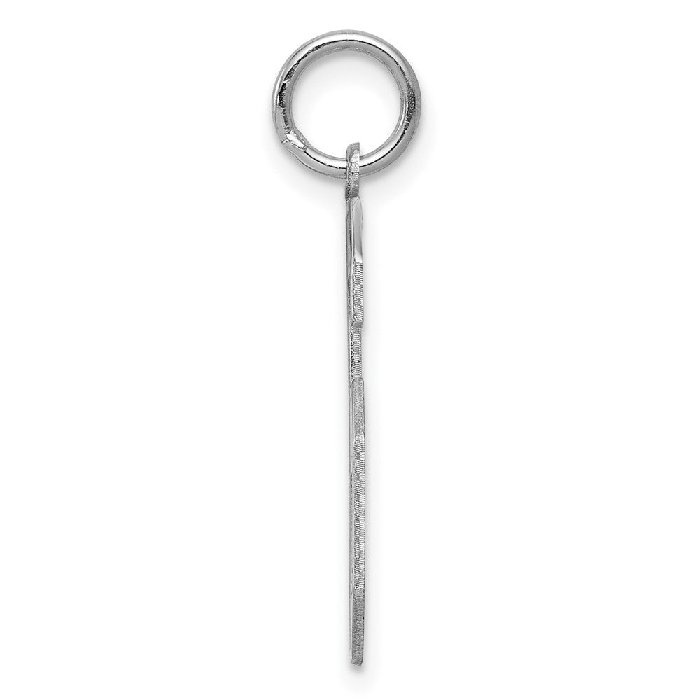 Sterling Silver/Rhodium-plated Satin Number 6 Charm