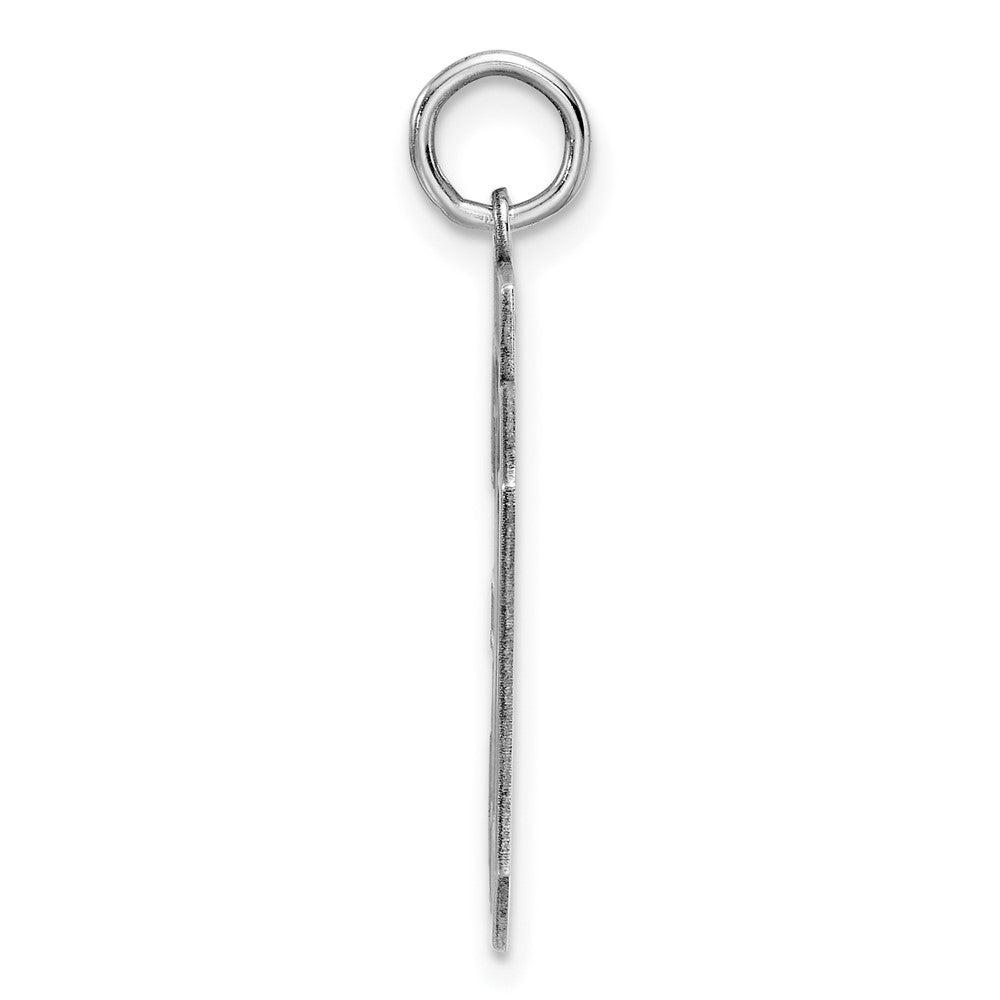Sterling Silver/Rhodium-plated Satin Number 30 Charm