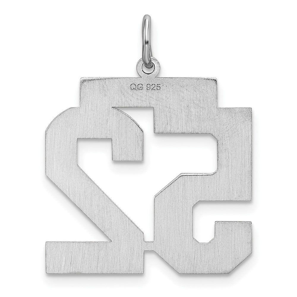 Sterling Silver/Rhodium-plated Satin Number 52 Charm