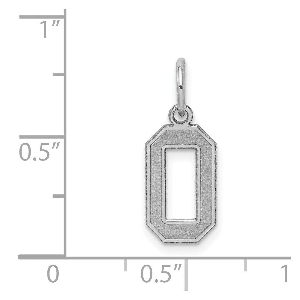 Sterling Silver/Rhodium-plated Satin Number 0 Charm