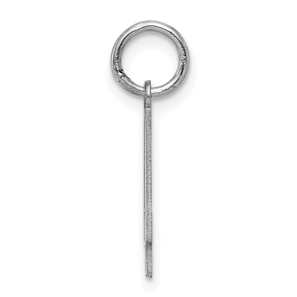 Sterling Silver/Rhodium-plated Satin Number 4 Charm