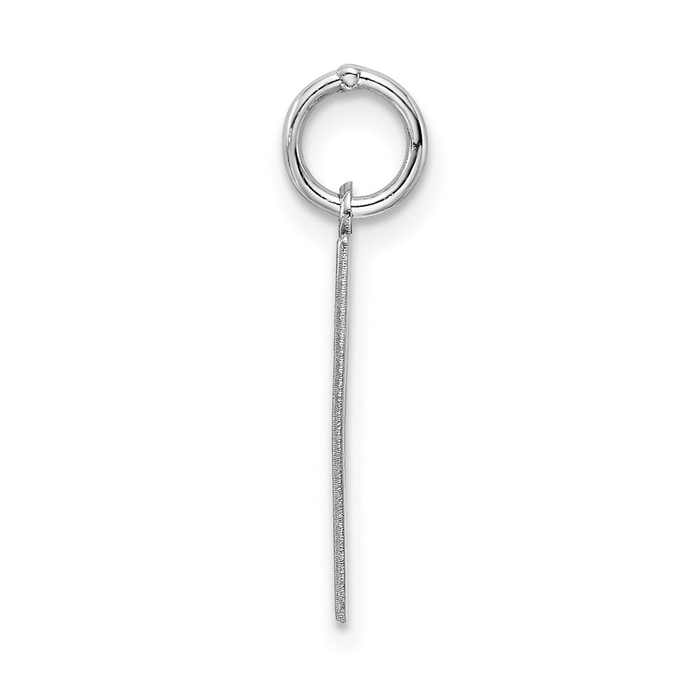 Sterling Silver/Rhodium-plated Satin Number 11 Charm