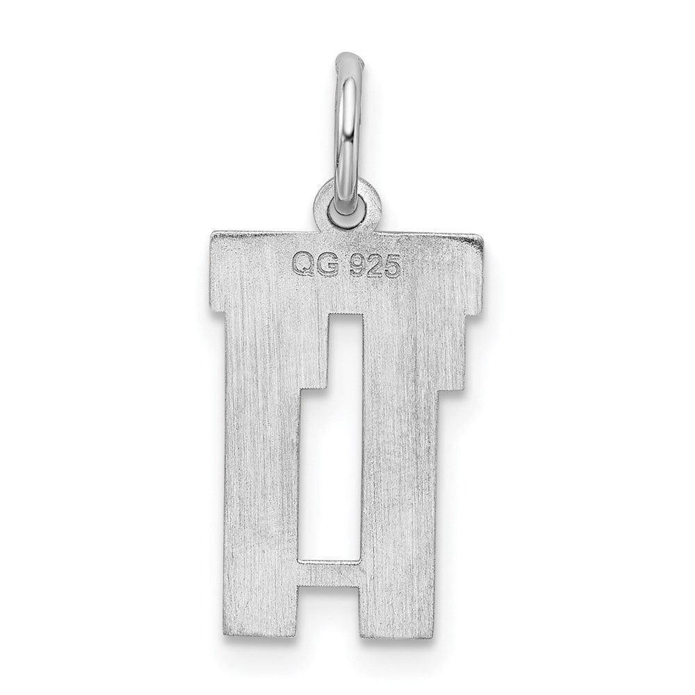 Sterling Silver/Rhodium-plated Satin Number 11 Charm