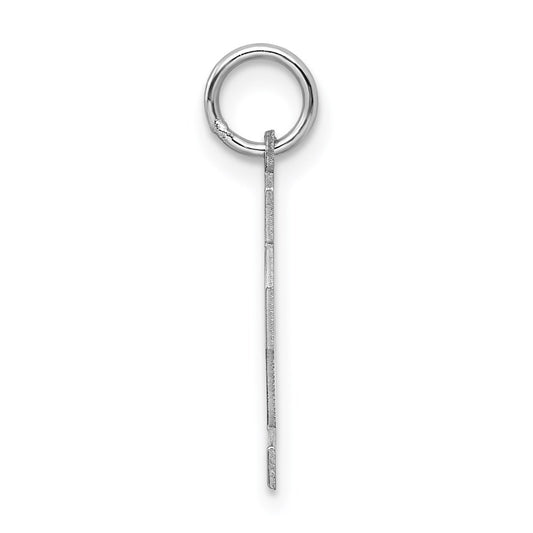 Sterling Silver/Rhodium-plated Satin Number 72 Charm