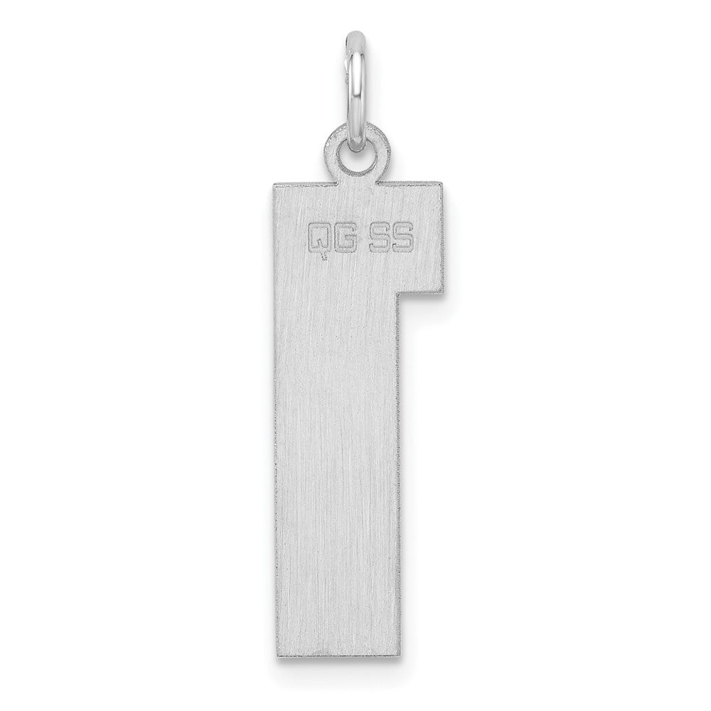 Sterling Silver/Rhodium-plated Polished Number 1 Charm