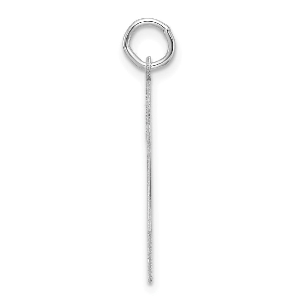 Sterling Silver/Rhodium-plated Polished Number 2 Charm