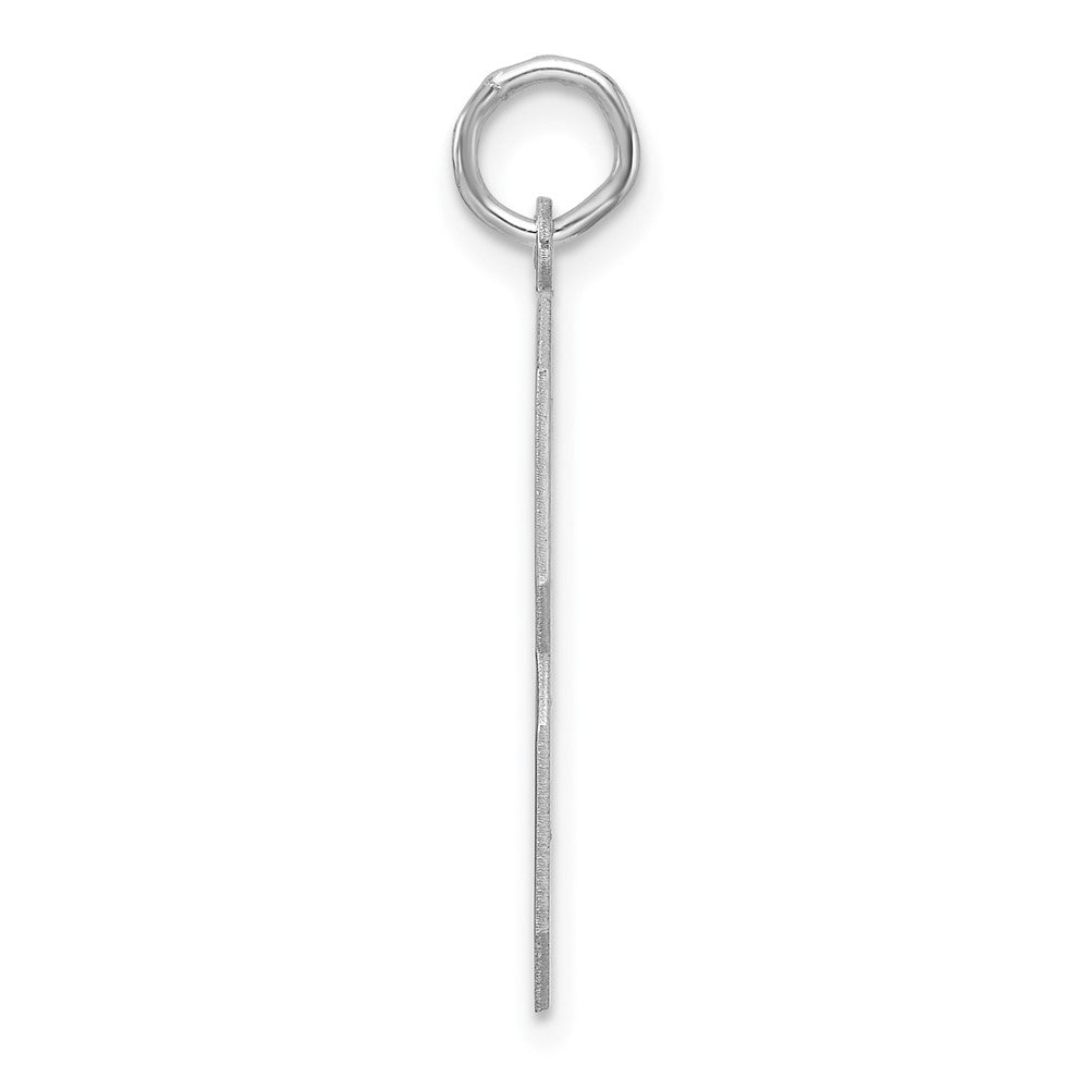 Sterling Silver/Rhodium-plated Polished Number 3 Charm