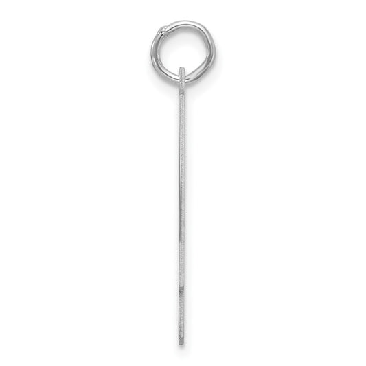 Sterling Silver/Rhodium-plated Polished Number 4 Charm