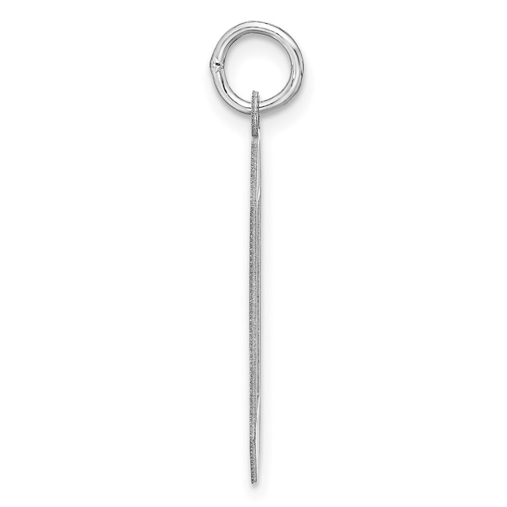 Sterling Silver/Rhodium-plated Satin Number 0 Charm