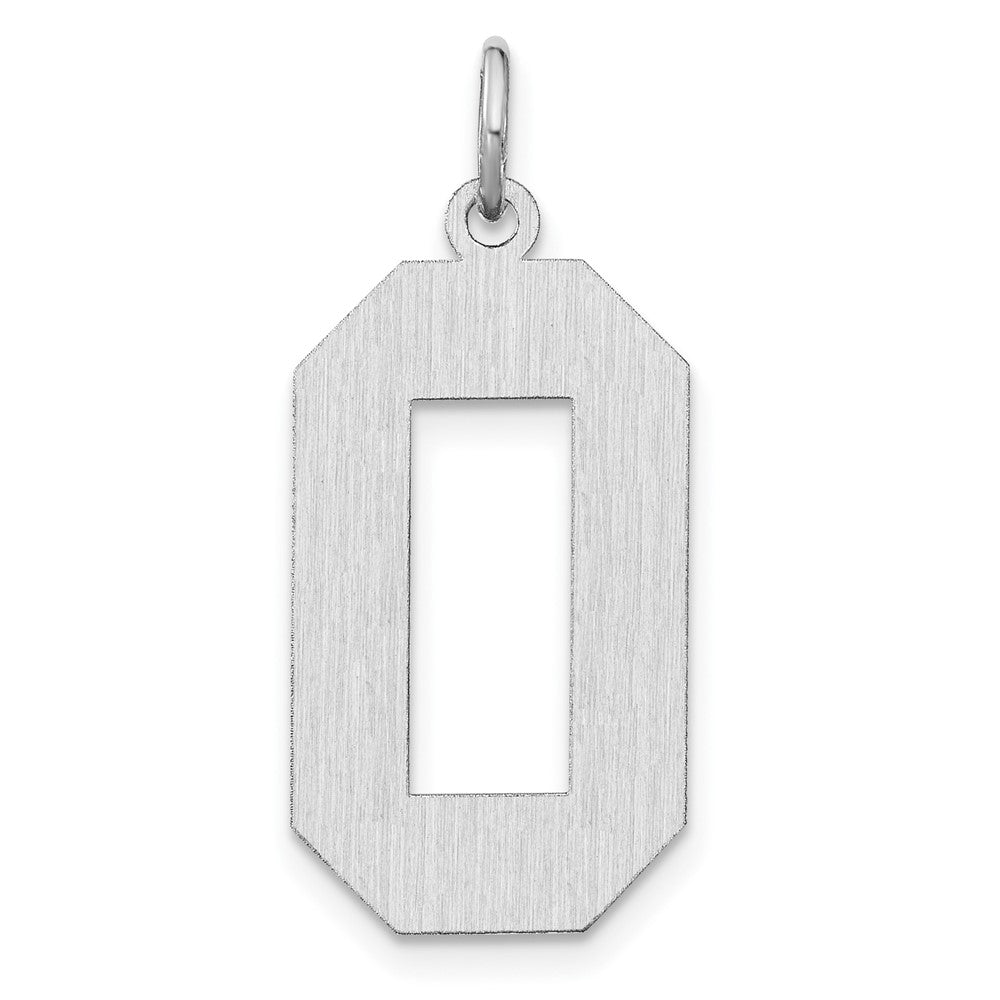 Sterling Silver/Rhodium-plated Satin Number 0 Charm