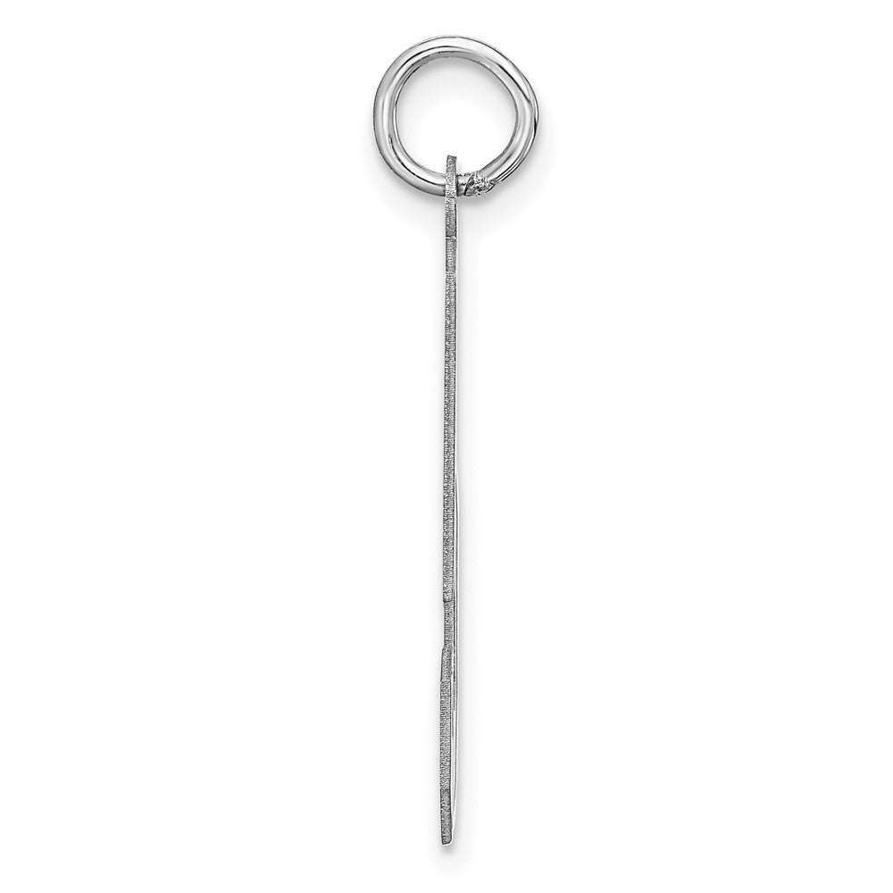Sterling Silver/Rhodium-plated Satin Number 5 Charm