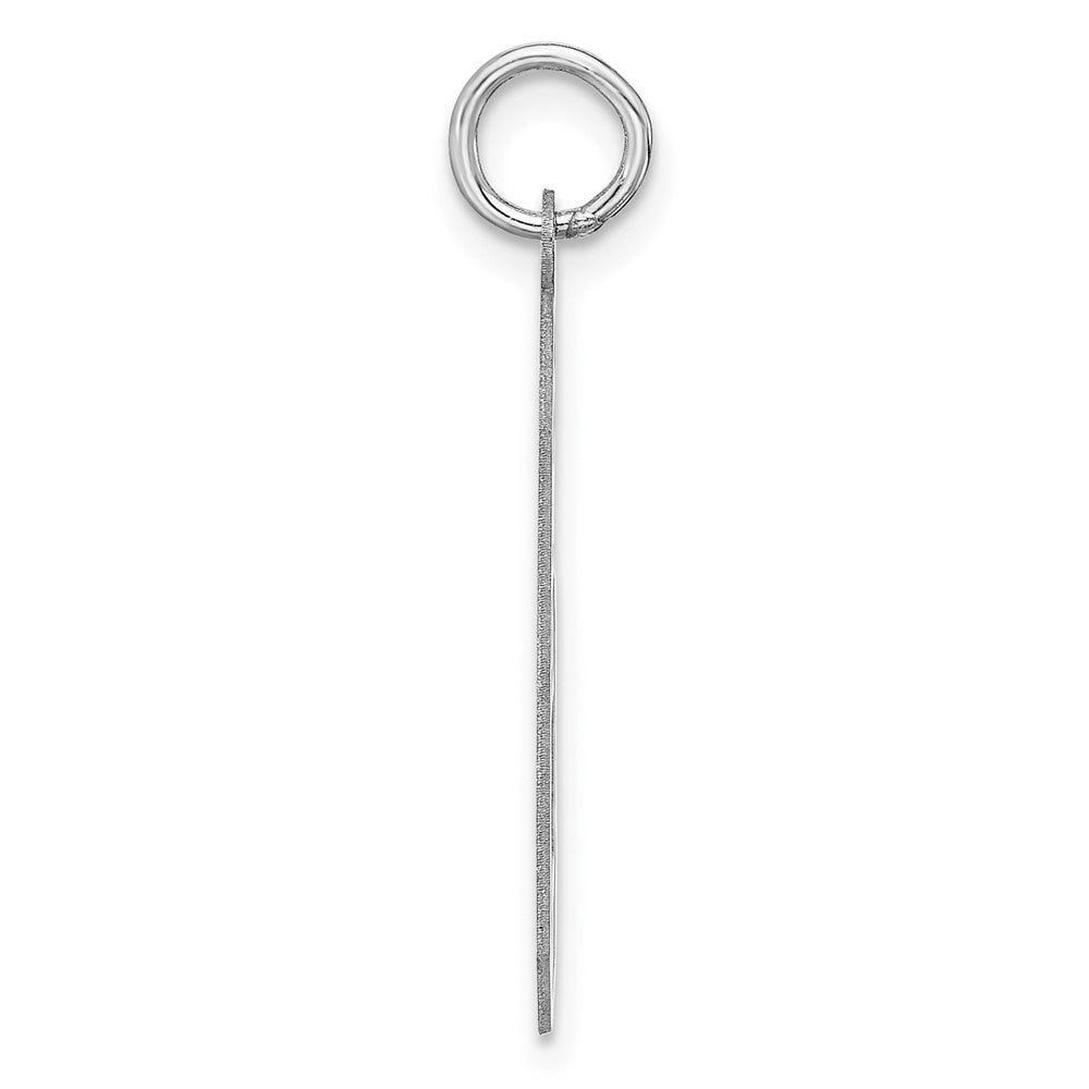 Sterling Silver/Rhodium-plated Satin Number 6 Charm