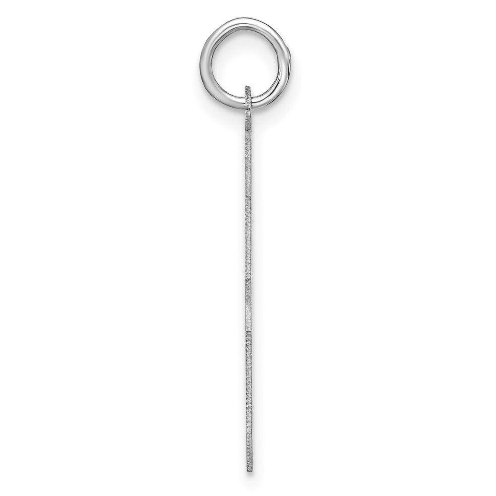 Sterling Silver/Rhodium-plated Satin Number 8 Charm