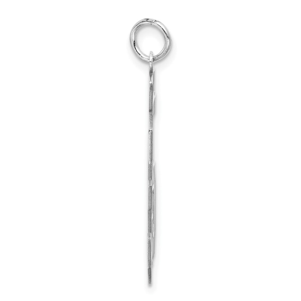 Sterling Silver/Rhodium-plated Satin Number 35 Charm