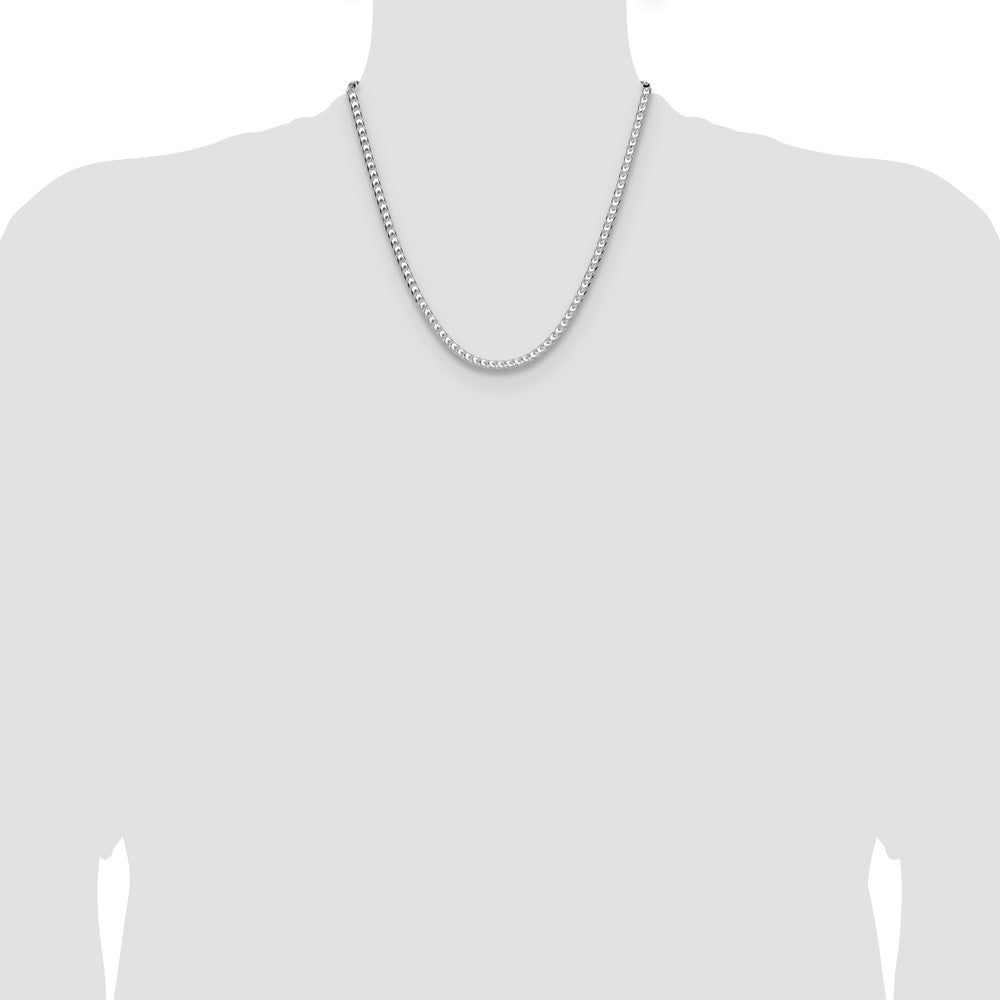 Sterling Silver 4mm D/C Square Franco Chain