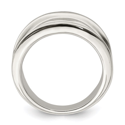 Sterling Silver 15mm Tapered Ring