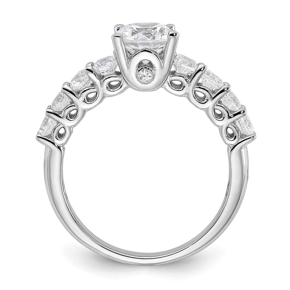 Pure Fire Sterling Silver Rhod-plated Pure Fire Polished & CZ Ring